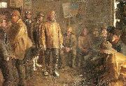 Michael Ancher i kobmandens bod en vinterdag, nar der ikke fiskes USA oil painting artist